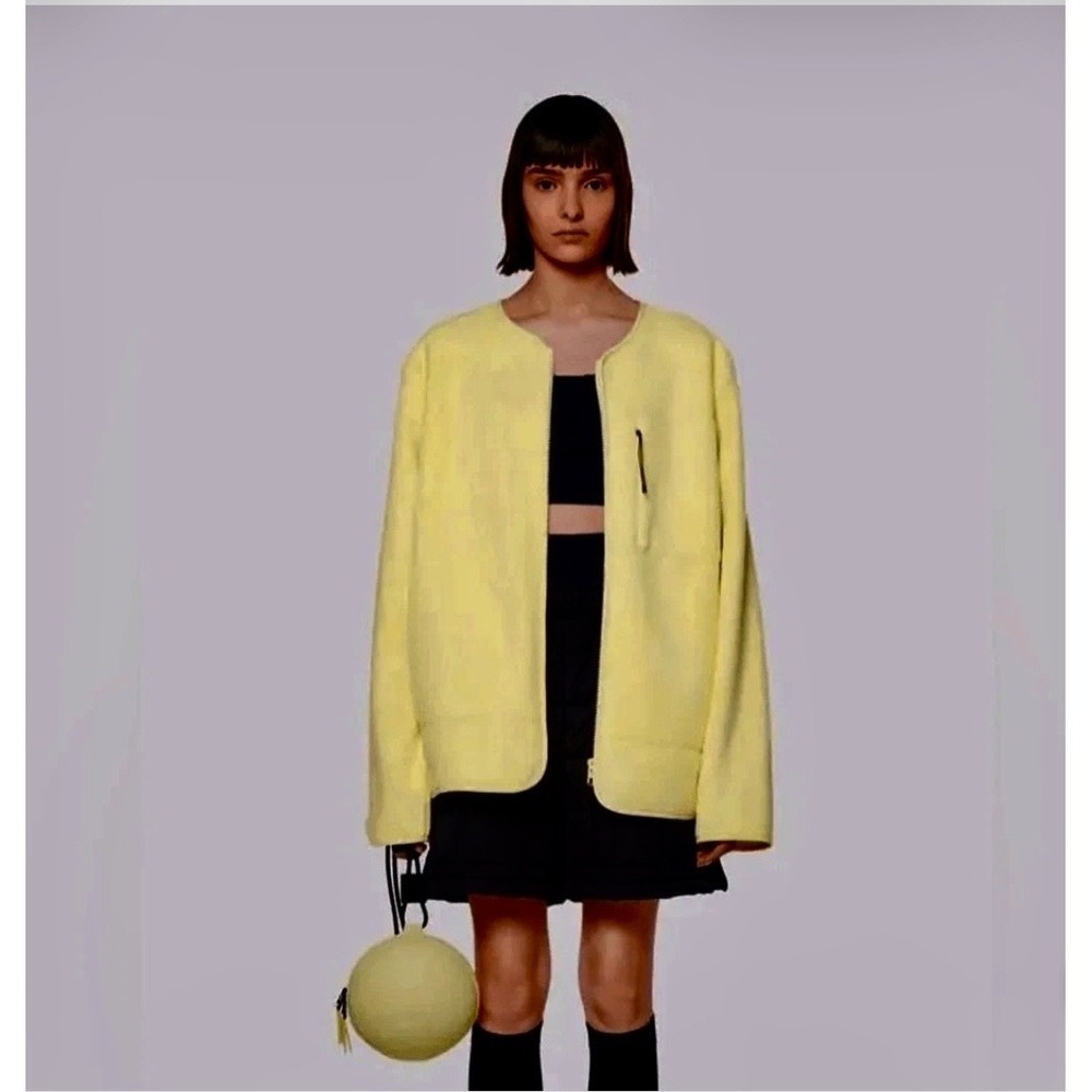 Rains Oversized Jacket Women Size S Straw Yellow NEW Minimalist Insulating